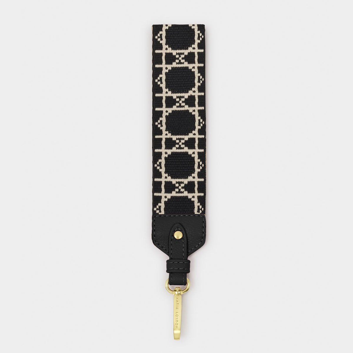 CANVAS WRISTLET STRAP | Black Geometric | 7 1/2" x 1 5/8"