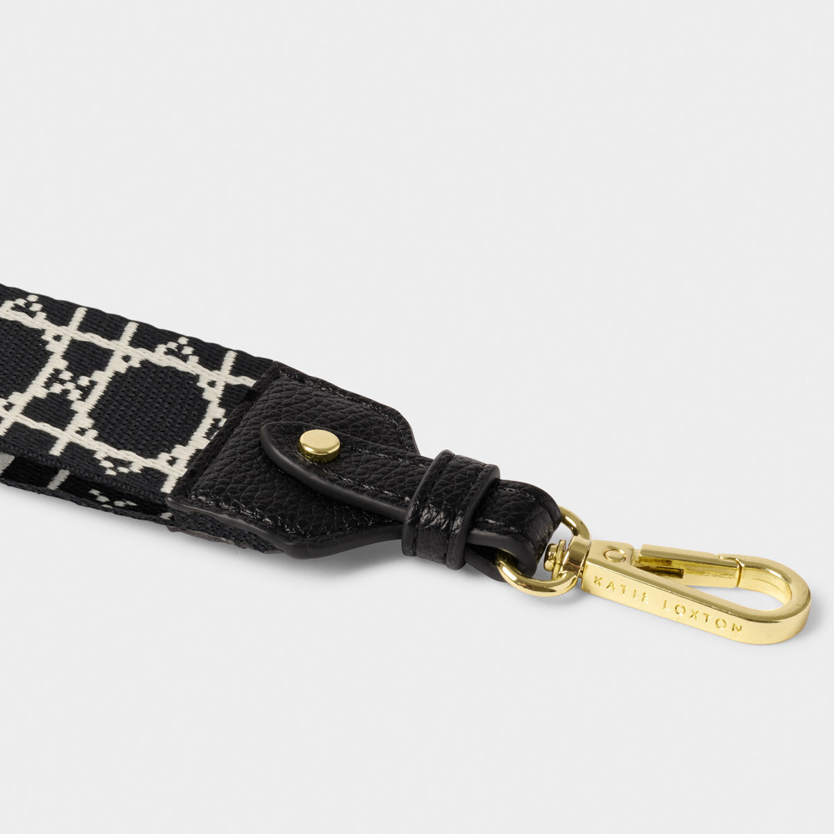 CANVAS WRISTLET STRAP | Black Geometric | 7 1/2" x 1 5/8"